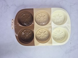 Molde silicona tricolor 6 rodajas limon